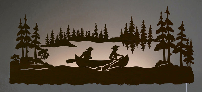 Canoers Back Lit Wall Art
