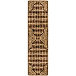 Tooled Leather Scroll & Weave Rug - 2 x 8