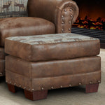 Deer Teal Lodge Ottoman