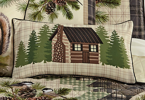 Pinecone Star Cabin Pillow