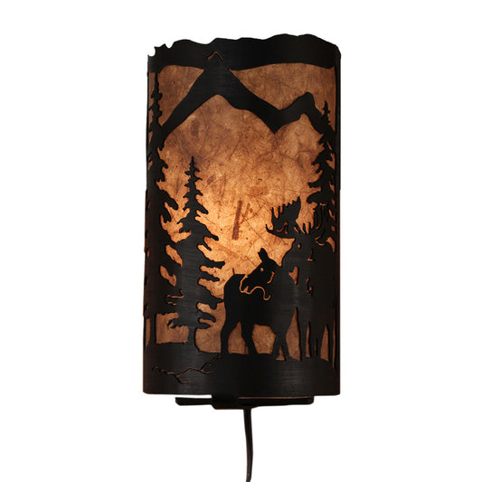 Moose Scene Panel Sconce