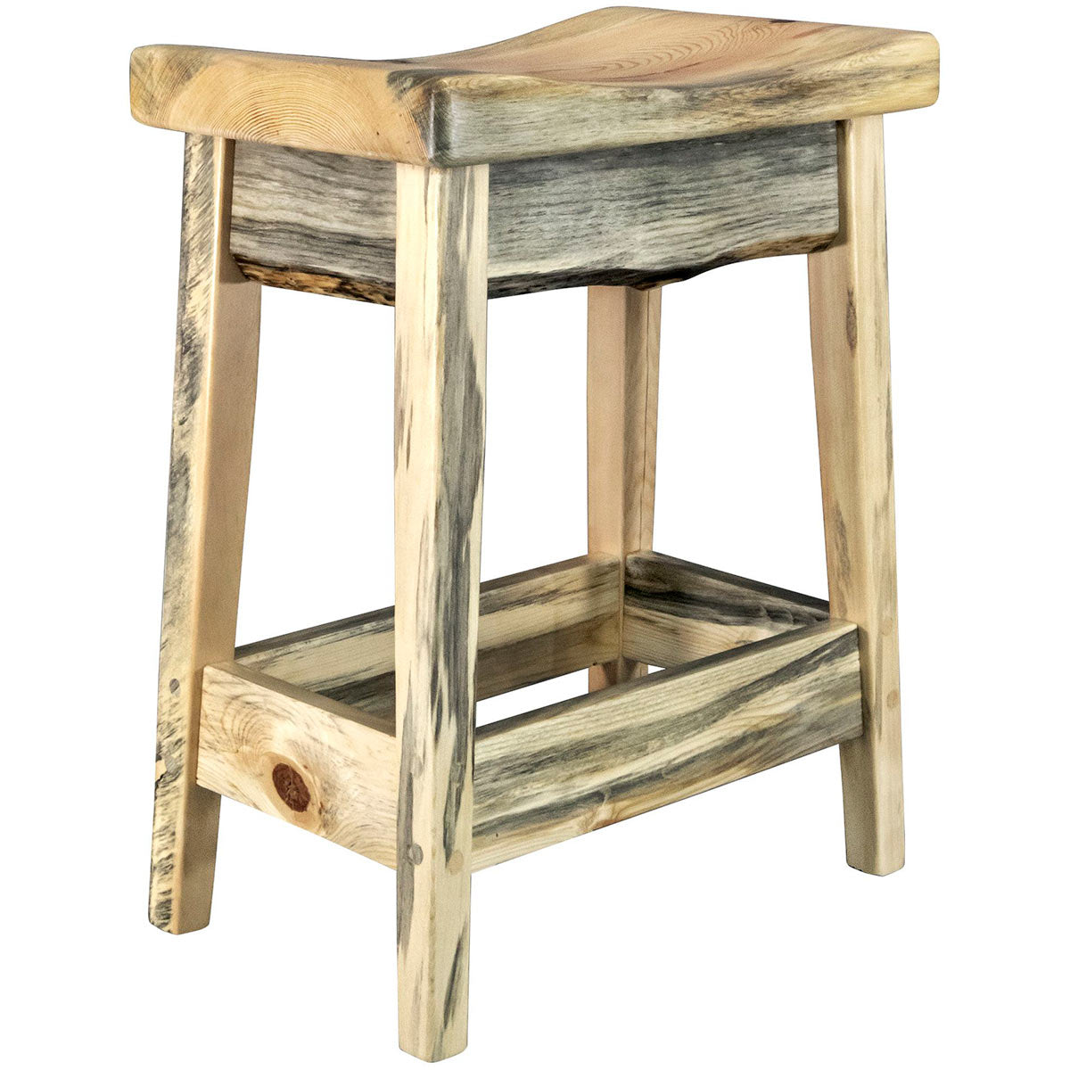 Lima Counter Height Saddle Barstool - Clear Lacquer