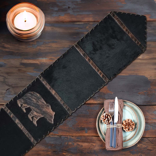 Brindle Striped Standing Bear Table Runner - 120 Inch