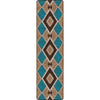 Southwestern Diamond Teal & Brown Rug - 2 x 8