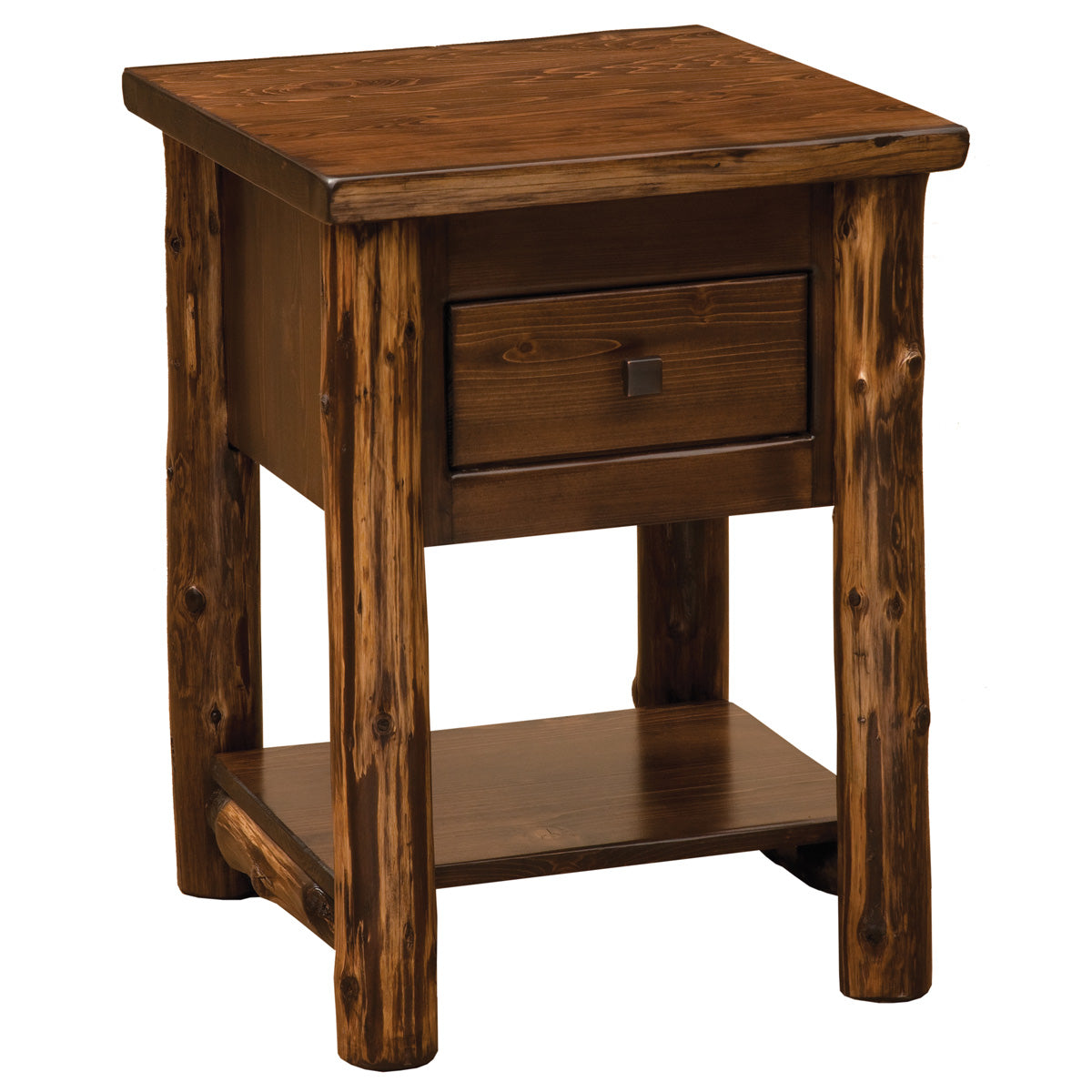Modern Cedar One Drawer Nightstand With Shelf
