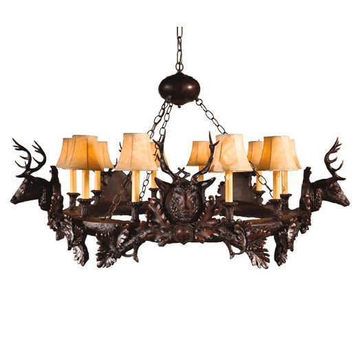 Small Stag Head Chandelier - 10 Light