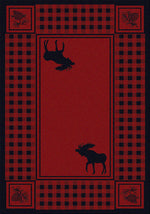 Moose Refuge Red Rug - 3 x 4