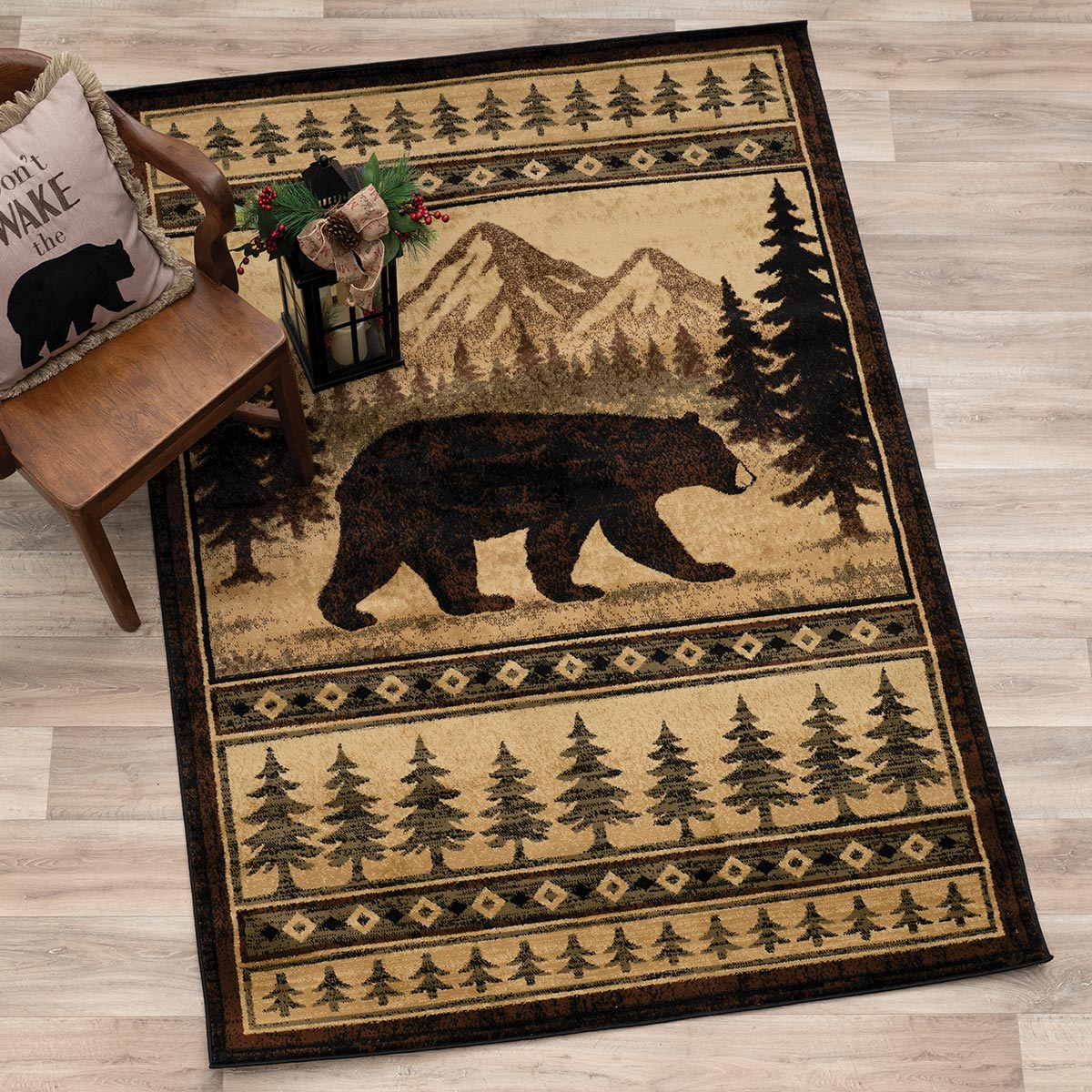 Black Bear Wilderness Rug - 2 x 8