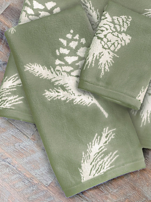 Sage Pinecones Hand Towel - SALE