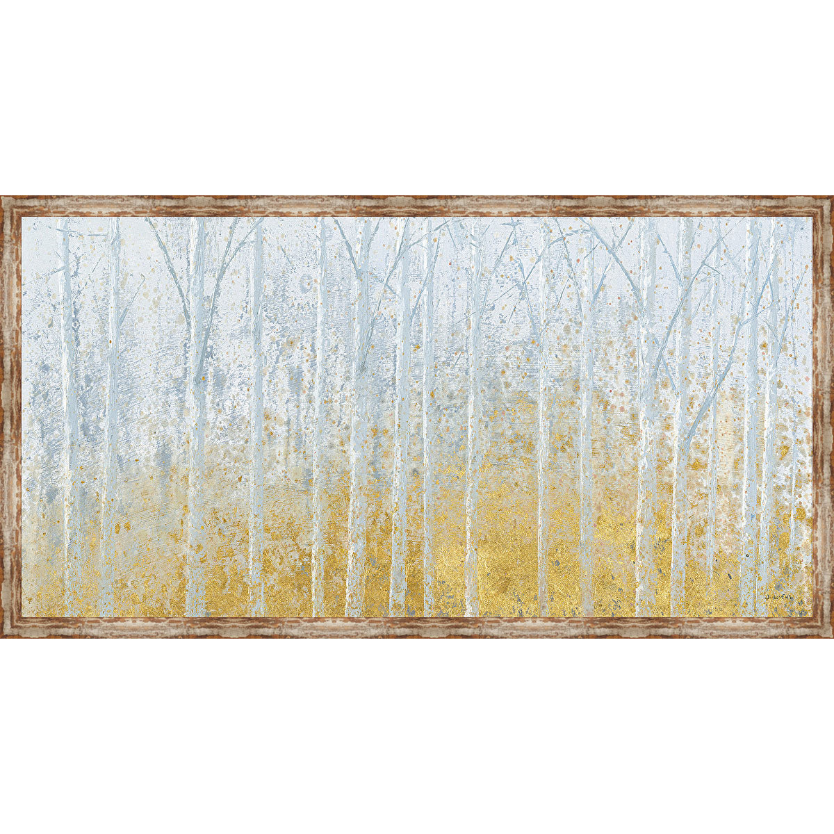 Silver Forest View Framed Canvas - OVERSTOCK