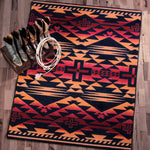 Rustic Cross Burnt Red Rug - 8 x 11