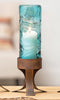 Turquoise Valley Glass Pillar Candle Holder - Small