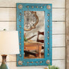 Turquoise Silver Trails Wood Mirror