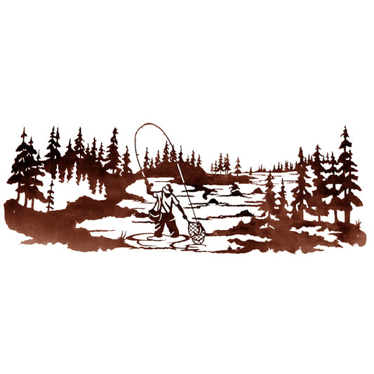 Fly Fisherman Metal Wall Art