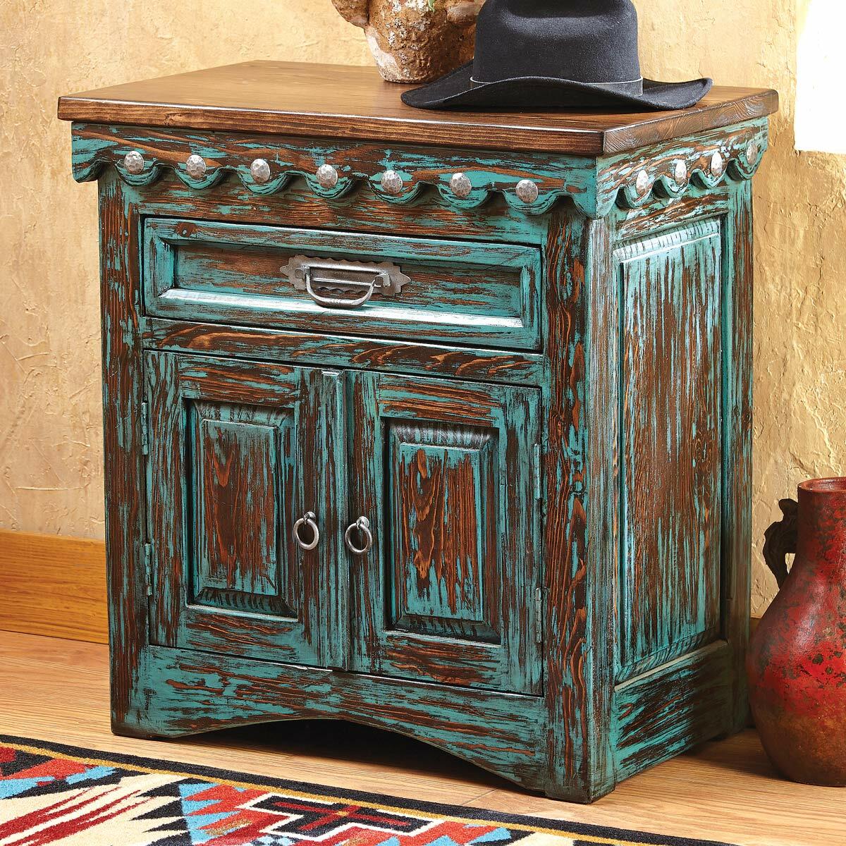 San Miguel Turquoise Nightstand