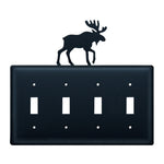 Wrought Iron Moose Quadruple Switch Cover
