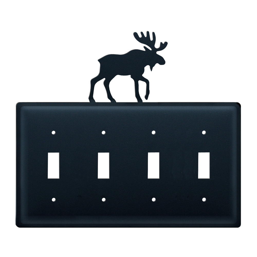 Wrought Iron Moose Quadruple Switch Cover