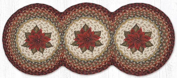 Poinsettia Bloom Tri-Circle Table Runner