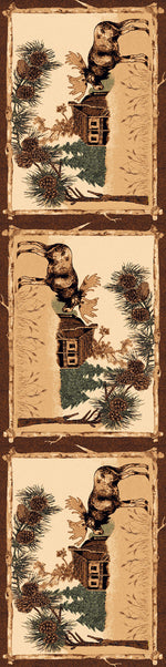 Cabin Moose Rug - 2 x 7