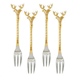 Gilded Antler Charm Forks - Set of 4
