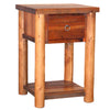 Barnwood Round Leg 1 Drawer Nightstand with Shelf