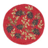 Ruby Pinecone Hooked Chair Pad - Set of 2