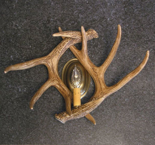 Whitetail Deer 2 Antler Wall Sconce