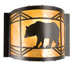 Black Bear at Sunset Curved Wall Sconce
