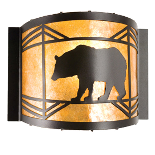 Black Bear at Sunset Curved Wall Sconce