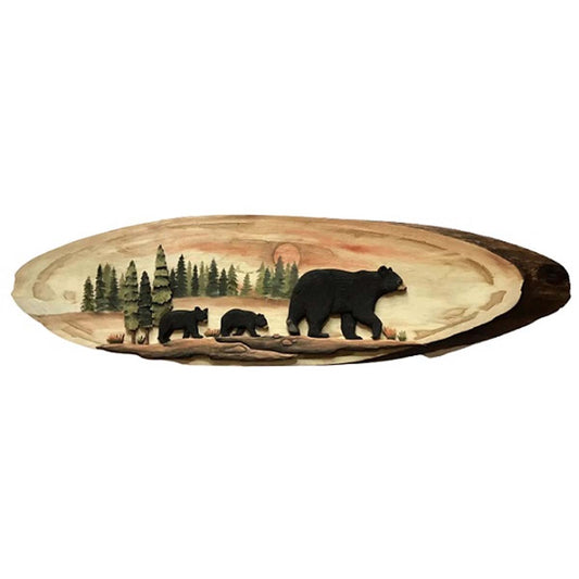 Walking Bears Wood Slice Wall Art - Small - OUT OF STOCK UNTIL 08/19/2026