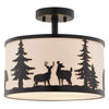 Wildlife Scene Silhouette Flush Mount Light