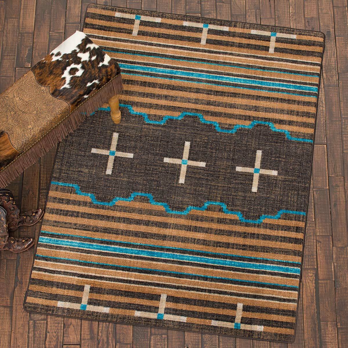 Three Chiefs Suede & Teal Rug - 5 x 8