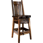Lima 24 Inch Barstool with Back - Provincial Stain