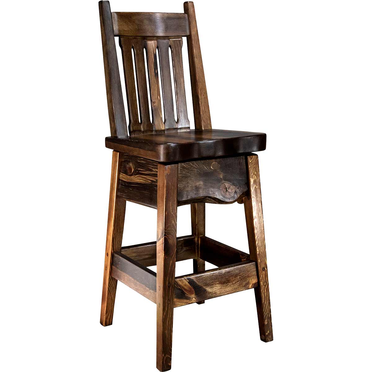 Lima 24 Inch Barstool with Back - Provincial Stain
