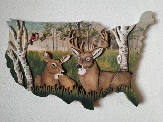 Woodland Deer USA Wall Art