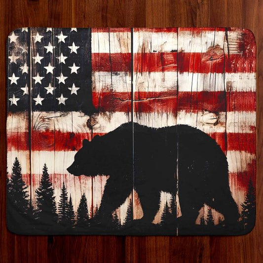 Patriotic Bear Throw