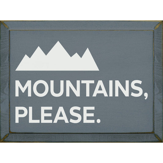 Slate Gray Mountains Wood Sign