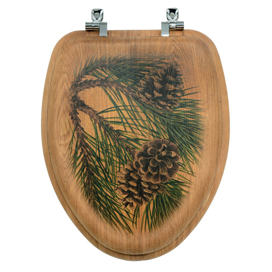 Pinecone Wood Toilet Seat - Elongated