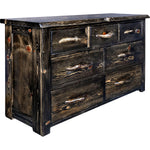 Lima Live Edge 7 Drawer Dresser - Jacobean Stain