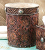 Western Tooled Leather Waste Basket- SALE