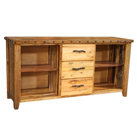 Barnwood 3 Drawer Console without Nailheads