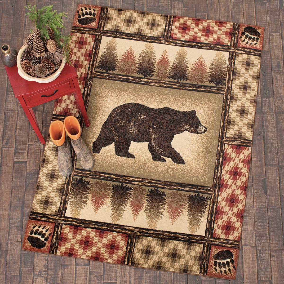 Pine Lodge Bear Rug - 2 x 3