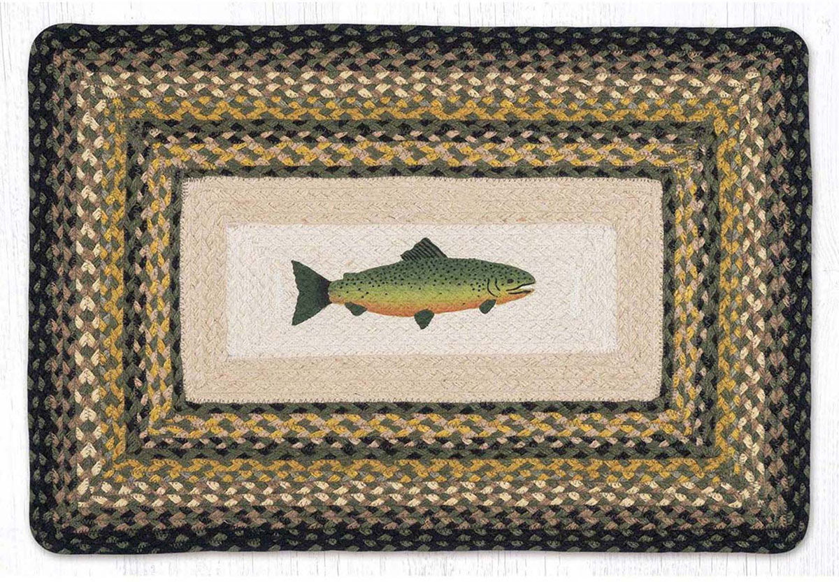 Rainbow Trout Braided Jute Rug