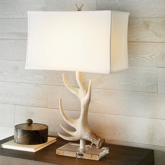 White Antler Table Lamp