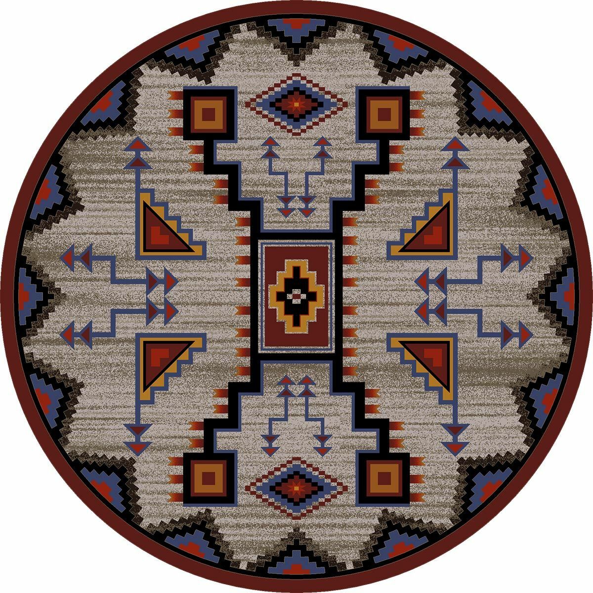 Tribal Rain Blue Rug - 8 Ft. Round