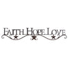 Faith, Hope, Love Metal Star Wall Hanging