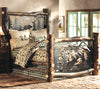 Aspen Log Bed w/ Metal Wildlife Scene - King