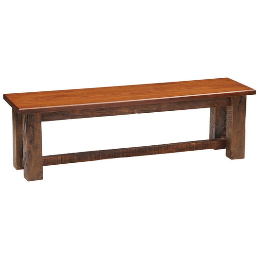 Barnwood 5-foot Bench - Wood Seat - Antique Oak