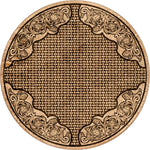 Tooled Leather Scroll & Weave Rug - 8 Ft. Round