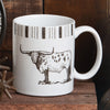 Cowboy Lifestyle Ceramic Longhorn Mugs - Set of 4